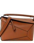 Calfskin Small Puzzle Edge Bag Tan