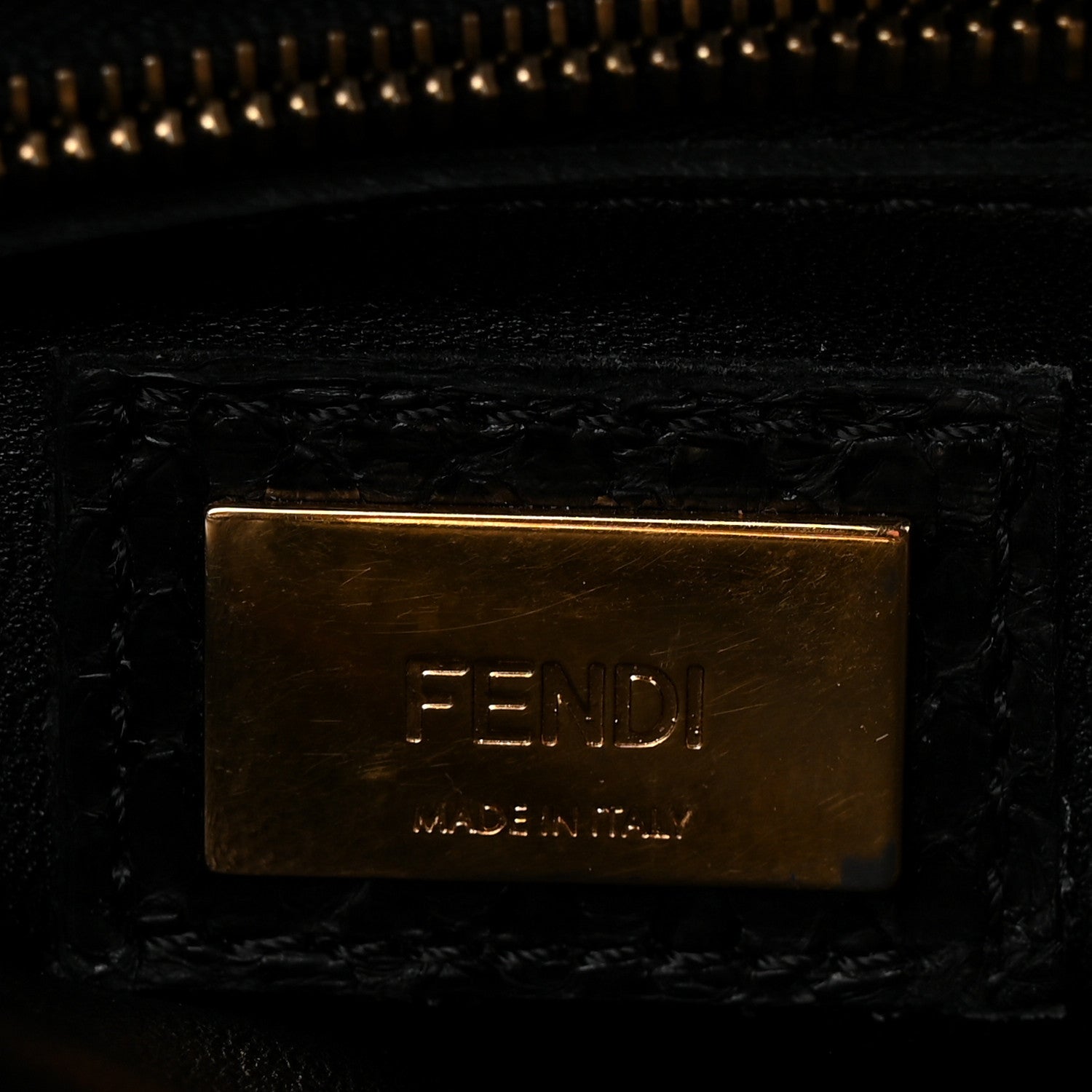 Snakeskin Nappa Mini Peekaboo Iconic Satchel Black