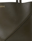 Shiny Calfskin Medium Puzzle Fold Tote Umber
