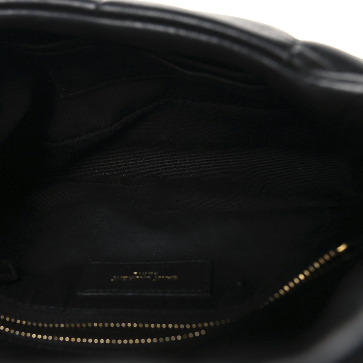 Lambskin Quilted Toy Loulou Puffer Monogram Chain Satchel Black