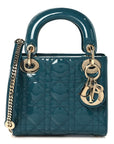 Patent Cannage Mini Lady Dor Blue