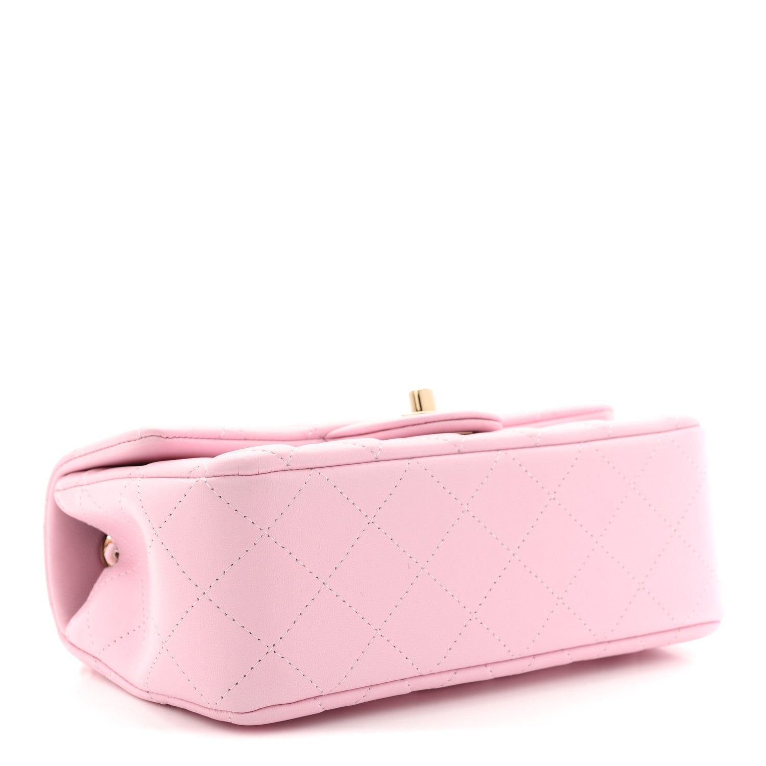 Lambskin Quilted Mini Rectangular Flap Pink