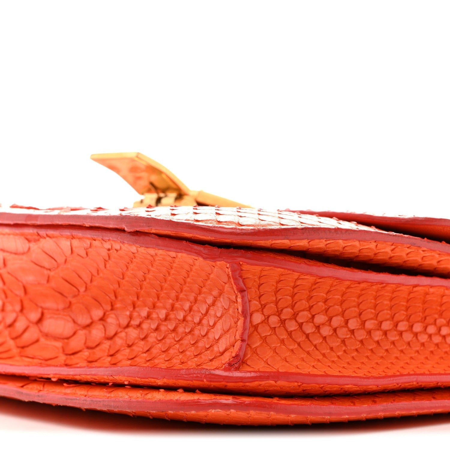 Snakeskin Medium Classic Box Flap Orange