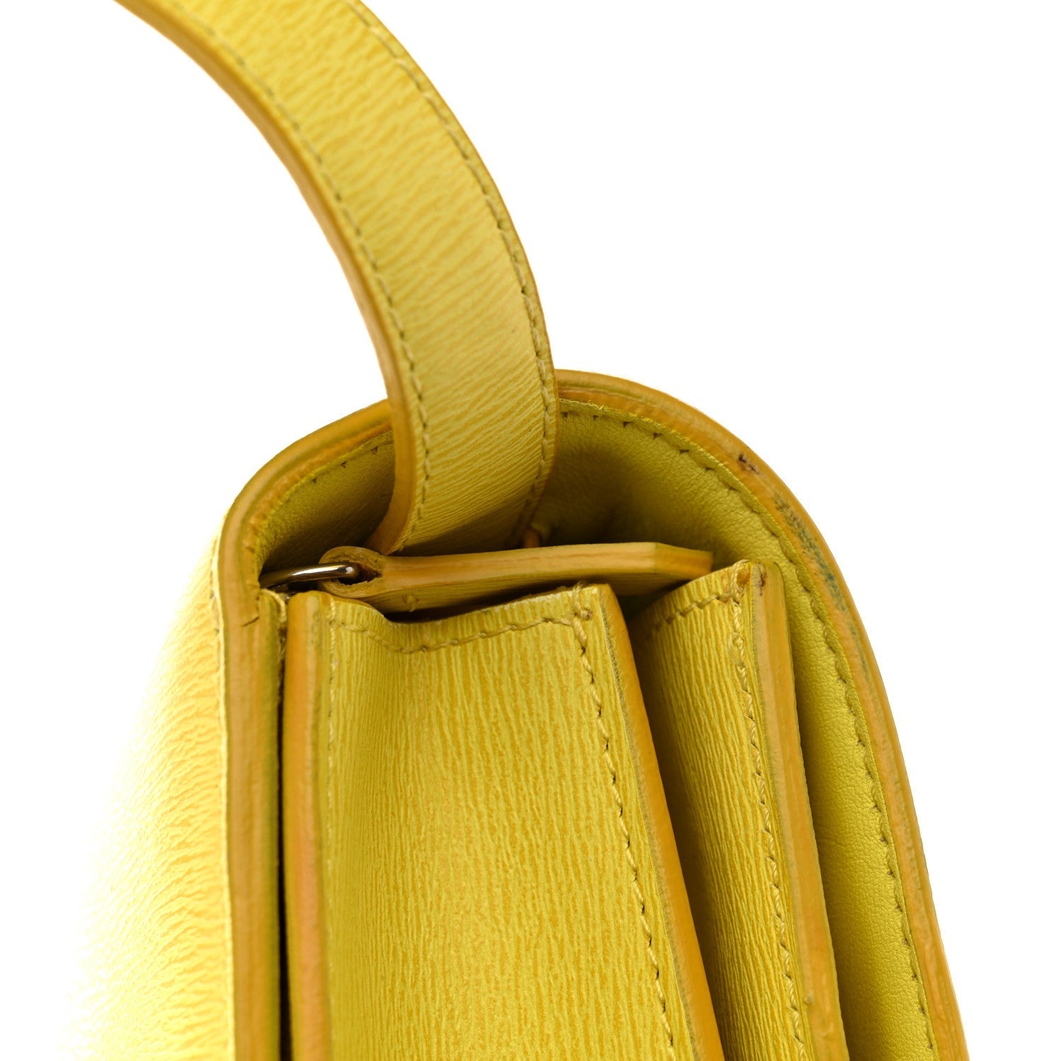 Liege Calfskin Medium Classic Box Flap Bag Fluo Yellow