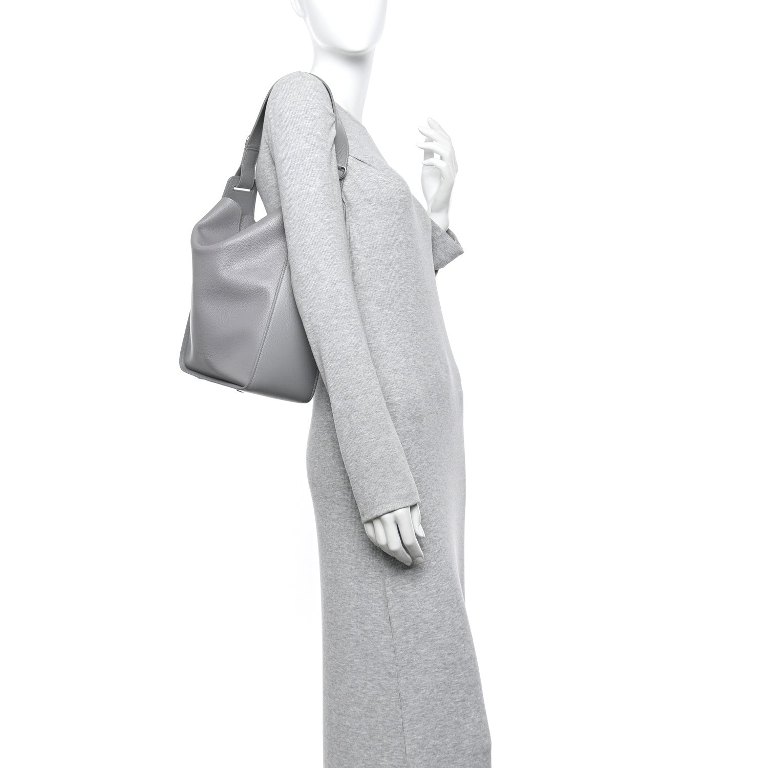 Calfskin Logo Embossed Small Tool 2.0 North-South Tote BLCG Grey