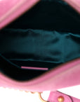 Velvet Matelasse Marquise Crystals Mini GG Marmont Chain Shoulder Bag Malva