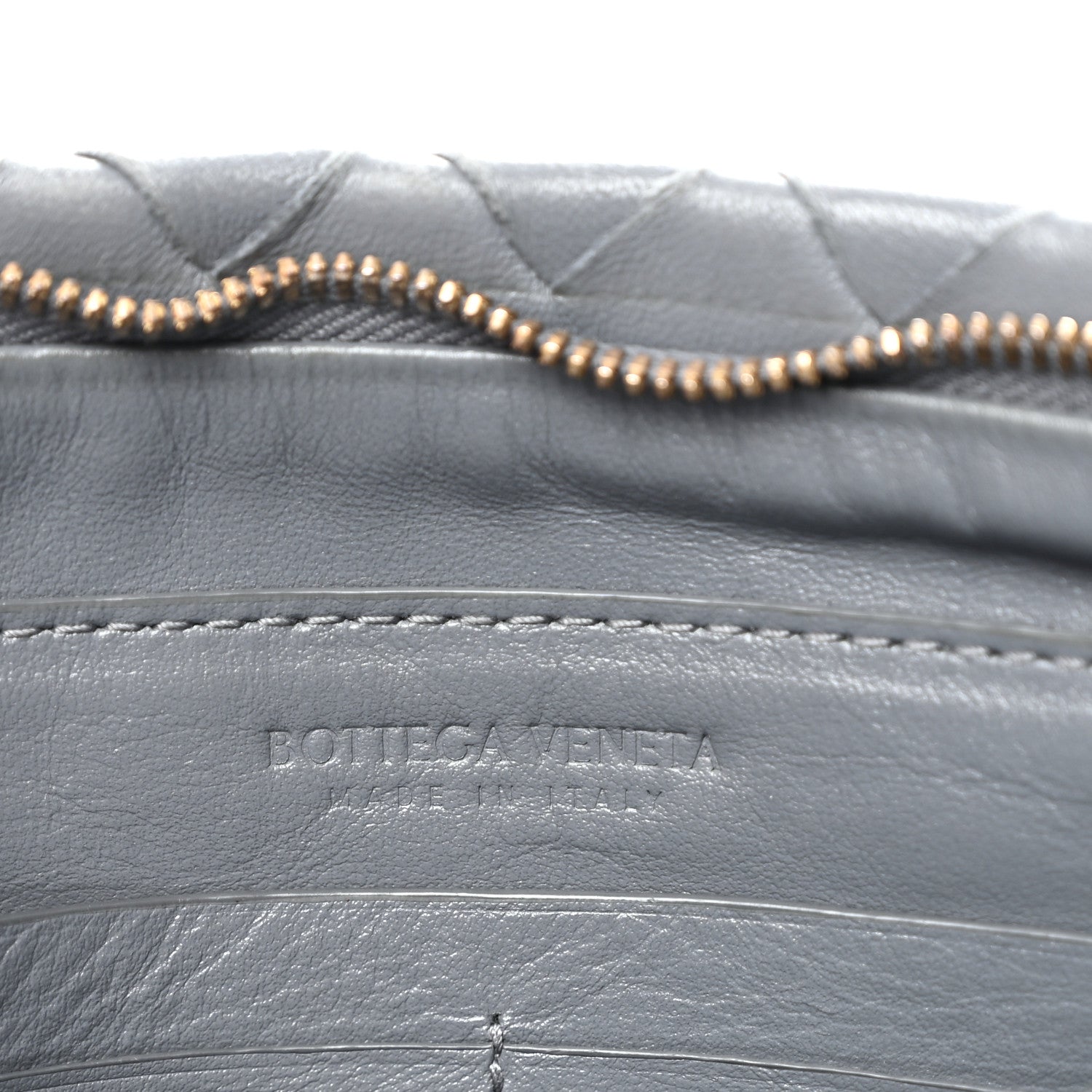 Nappa Intrecciato Small Zip Pouch Thunder