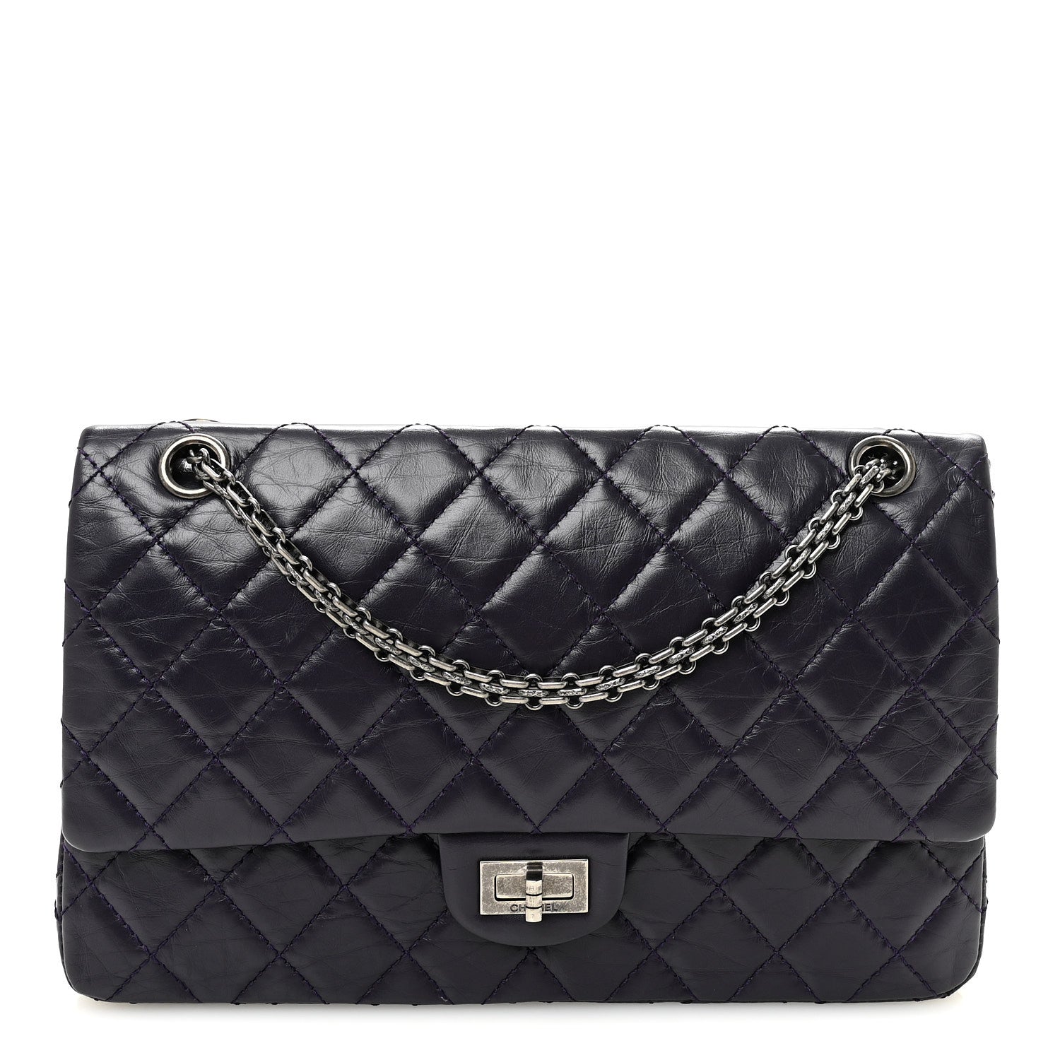 Aged Calfskin Quilted 2.55 Reissue 226 Flap Purple