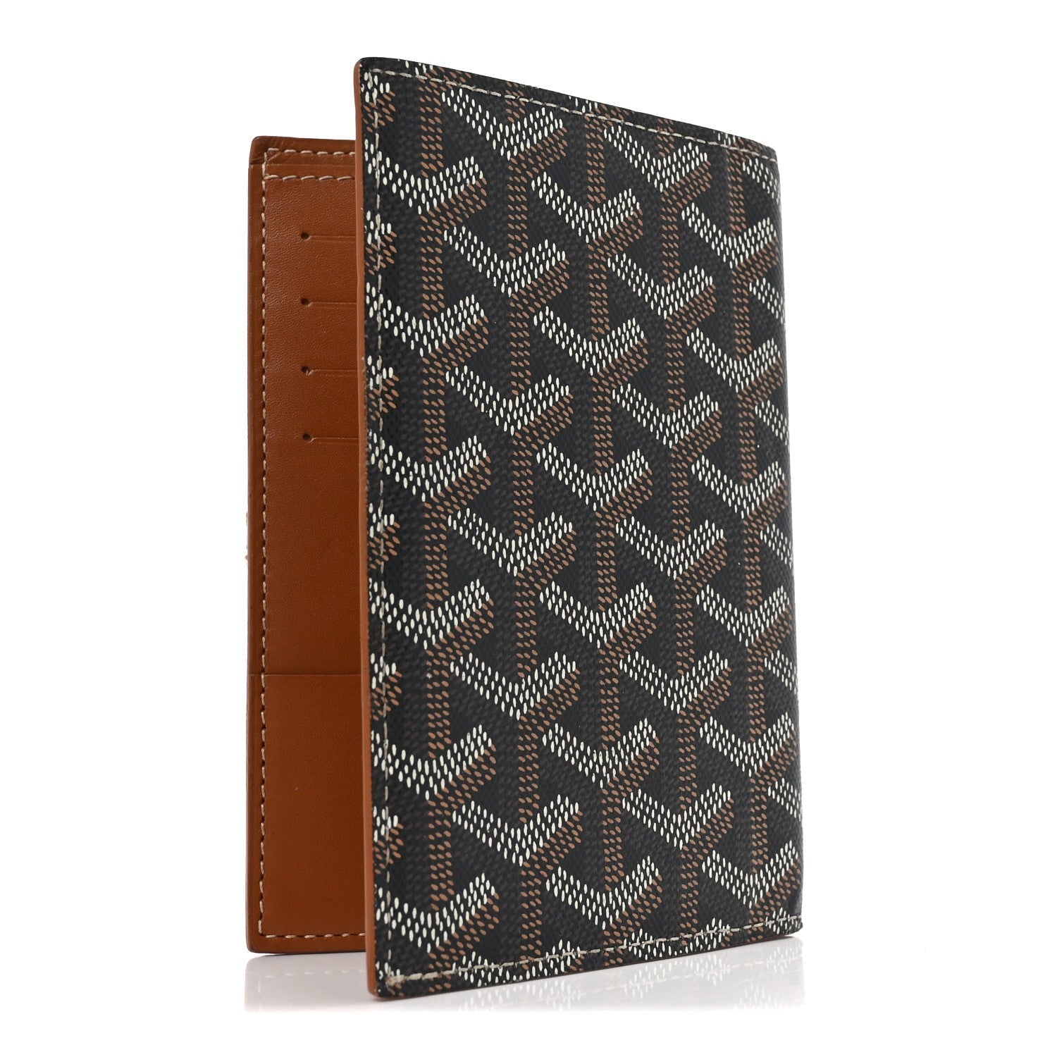Goyardine Grenelle Passport Wallet Black Gold