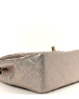 Metallic Lambskin Perforated Mini Square Flap Light Pink