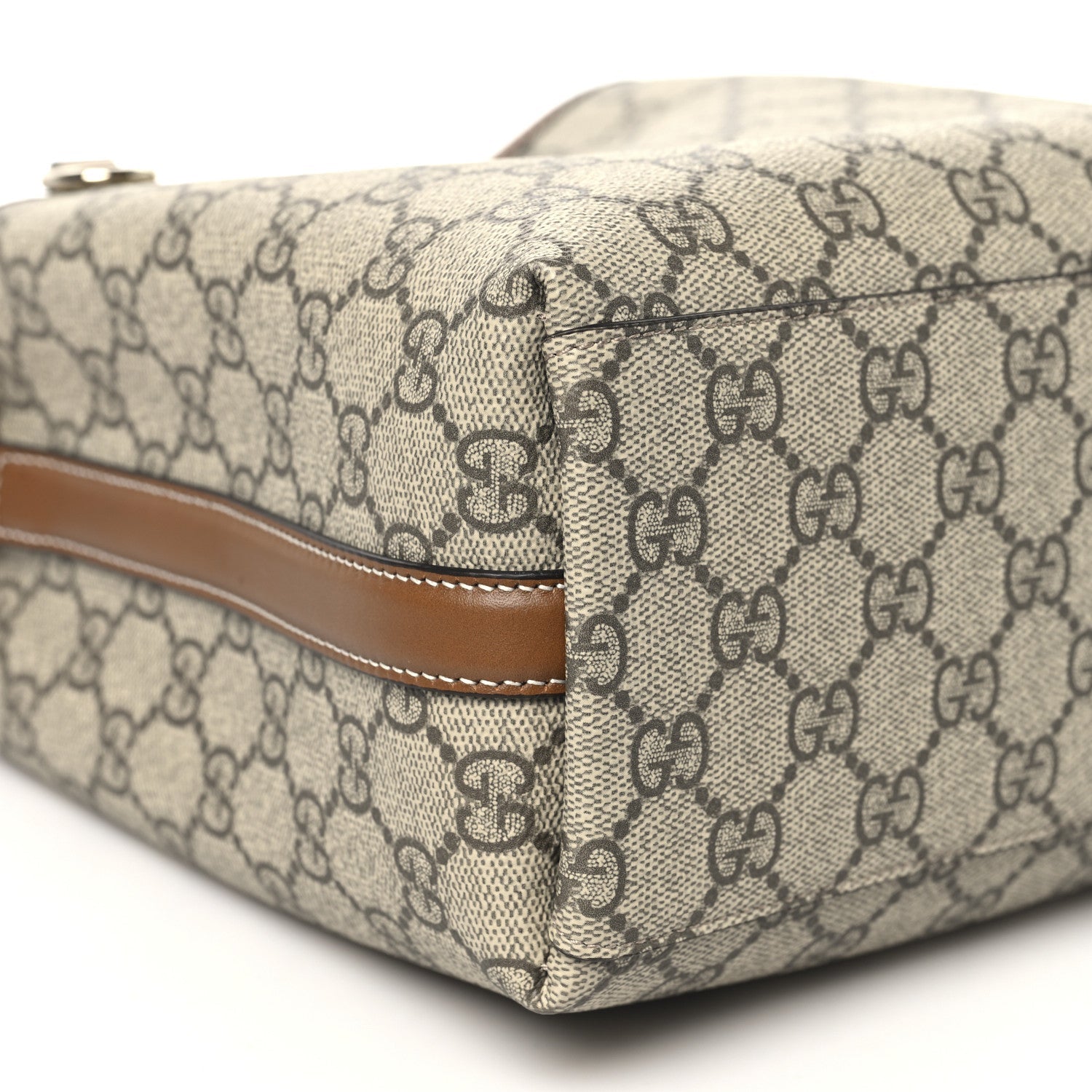 GG Supreme Monogram Emblem Small Shoulder Bag Beige Ebony Sundial