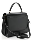 Smooth Calfskin Medium Classic Monogram Cassandra Top Handle Black