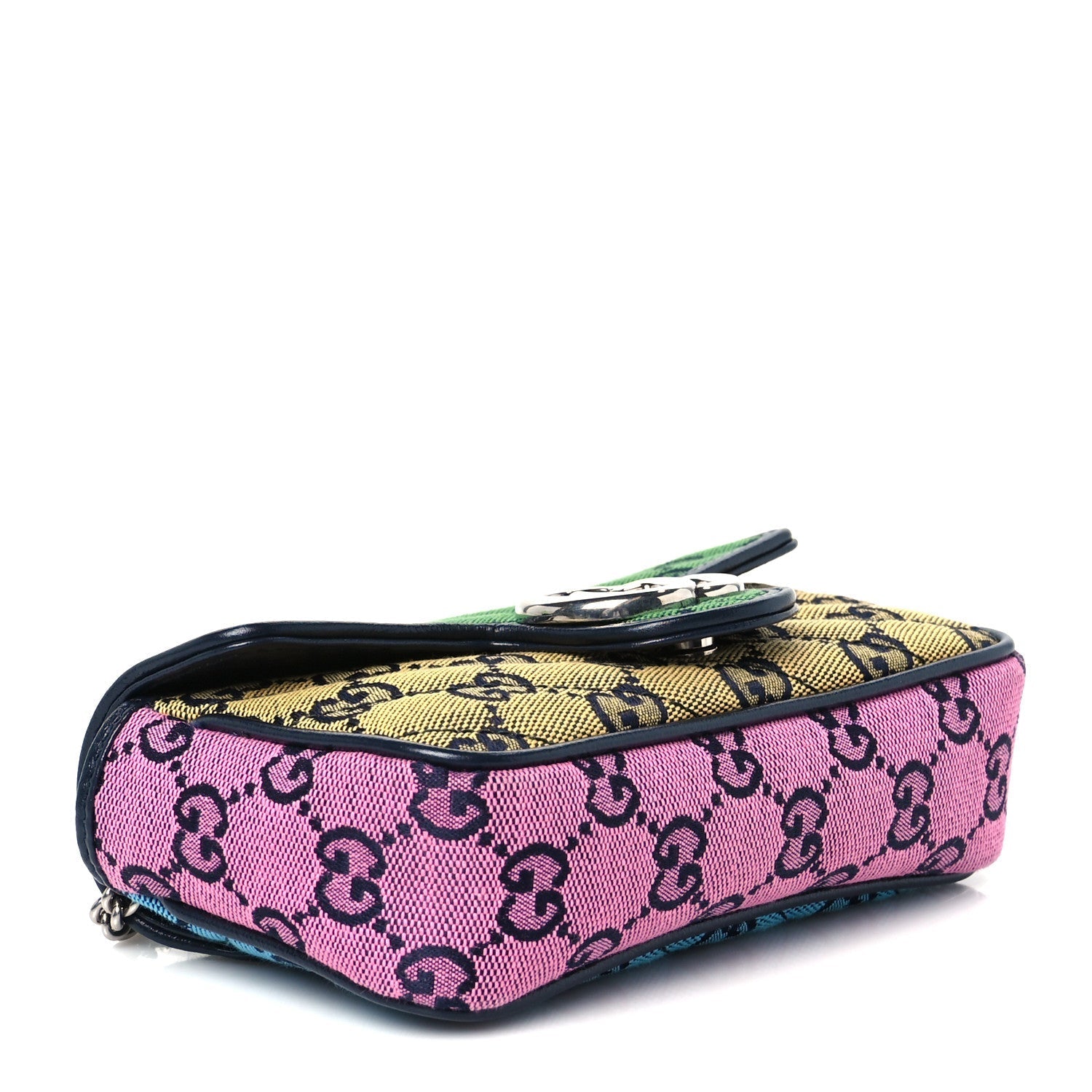 Monogram Multicolor Matelasse Diagonal Super Mini GG Marmont Shoulder Bag Green Blue Yellow Light Blue Pink