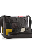 Paper Calfskin Maxi Intreccio Cassette Crossbody Bag Brown Multicolor