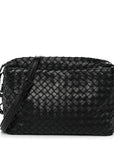 Nappa Intrecciato Crossbody Messenger Black