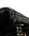 Lambskin Quilted Medium Loulou Puffer Monogram Chain Satchel Black