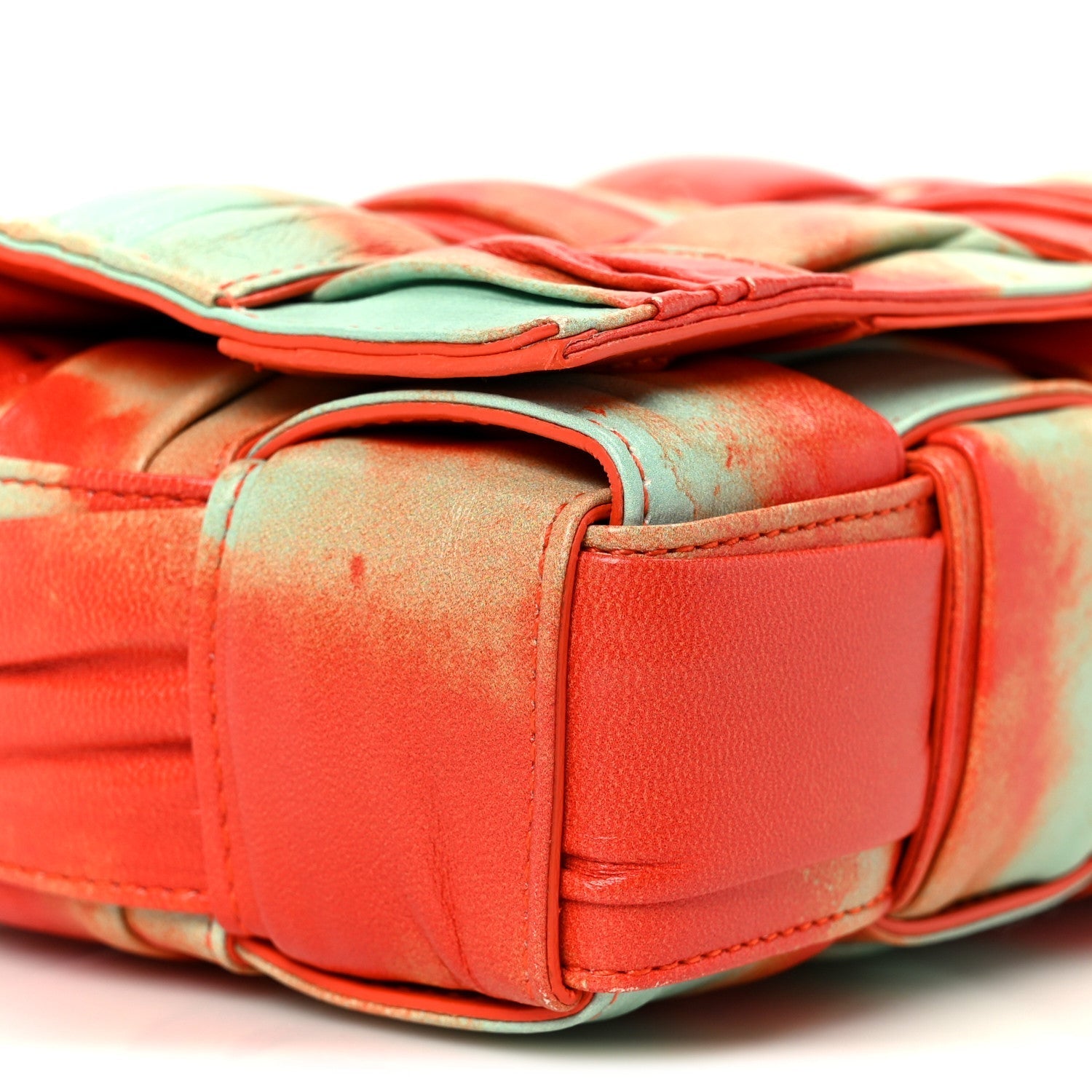 Calfskin Intreccio Plisse Tie Dye Camera Bag Multicolor