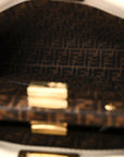 Vitello Seta Suede FF Mini Peekaboo Iconic Satchel  Uovo Sigaro Marrone