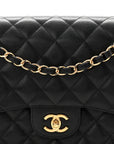 Caviar Quilted Jumbo Double Flap Black