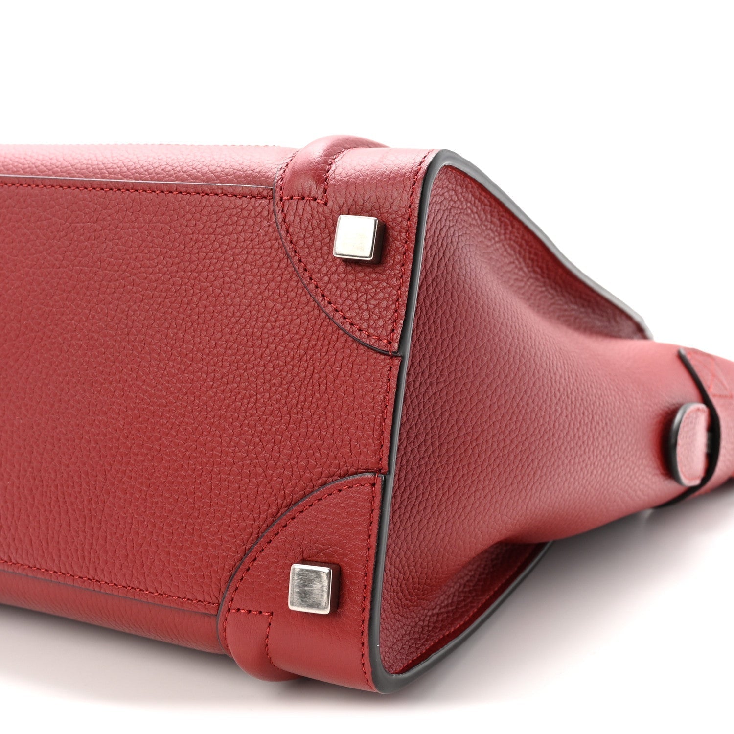 Drummed Calfskin Micro Luggage Merlot