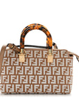 Raffia Chenille Vitello King Plexiglass Micro FF Mini By The Way Top Handle Boston Bag Naturale White