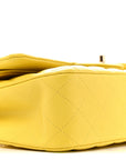 Caviar Quilted Medium Double Flap Yellow