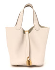 Taurillon Clemence Picotin Lock 18 PM Gris Pale