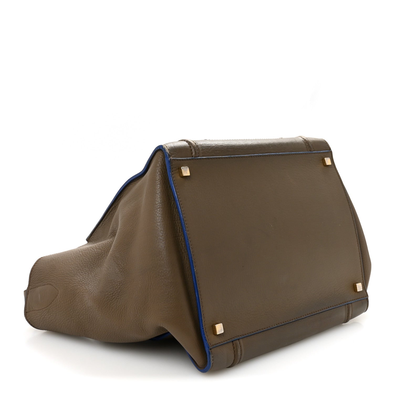 Baby Grained Medium Phantom Luggage Taupe Blue Trim