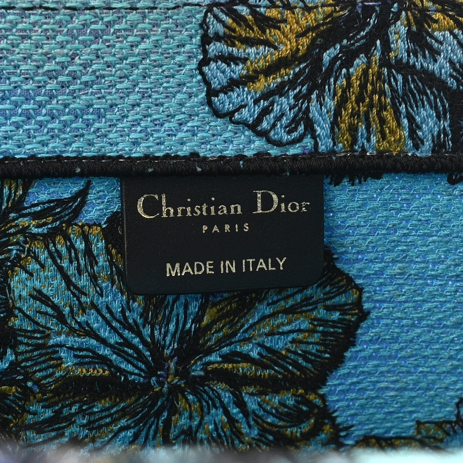 Canvas Embroidered Large Toile de Jouy Voyage Book Tote Celestial Blue