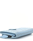 Nappa Intrecciato Continental Flap Wallet Light Blue