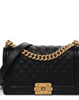 Caviar Quilted Medium Boy Flap Black