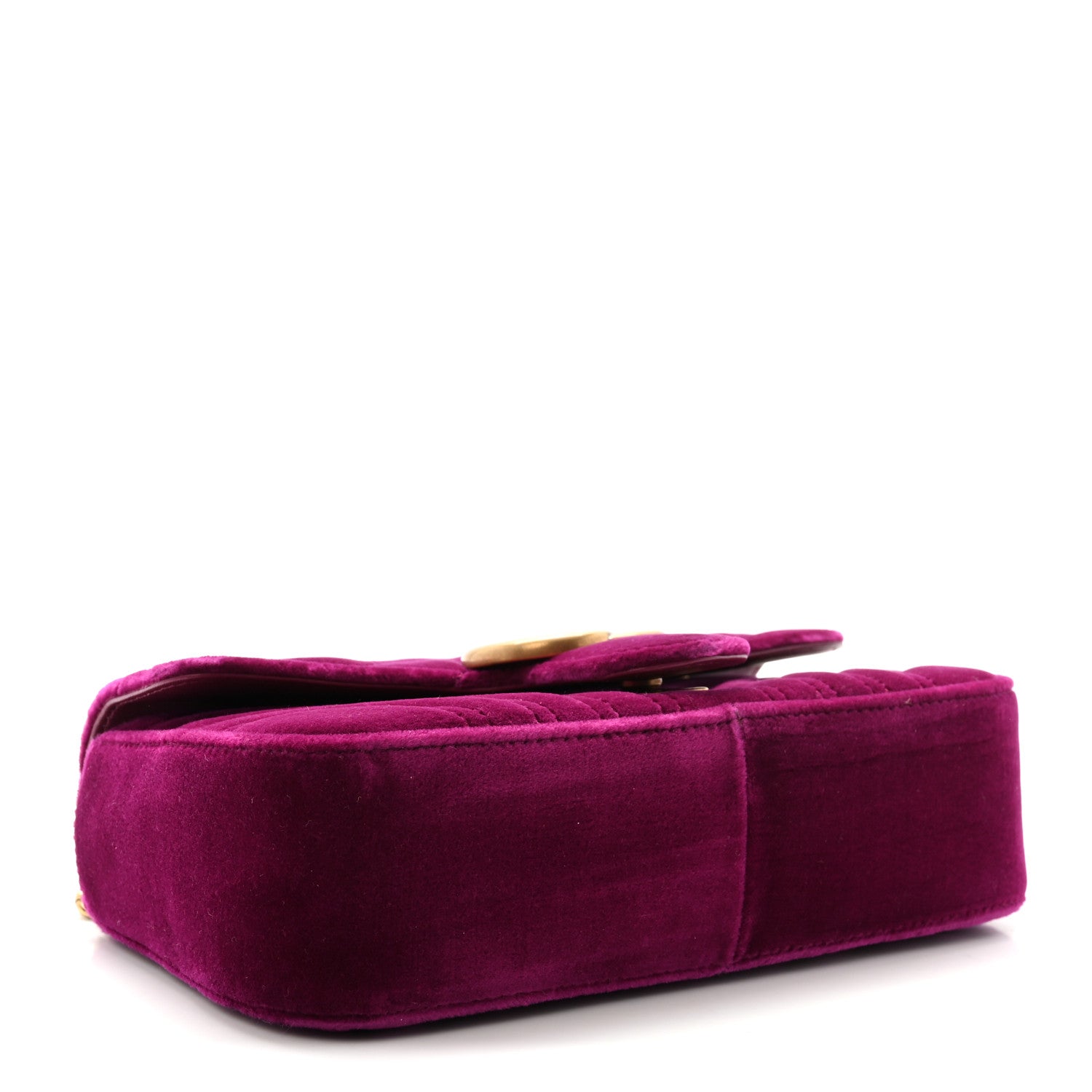 Velvet Matelasse Mini GG Marmont Shoulder Bag Fuchsia Violet Cyclamen
