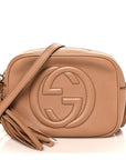 Pebbled Calfskin Small Soho Disco Bag Camelia