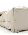 Lambskin Quilted Medium Loulou Puffer Monogram Chain Satchel Crema Soft