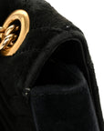 Velvet Matelasse Loved Embroidered Medium GG Marmont Shoulder Bag Black