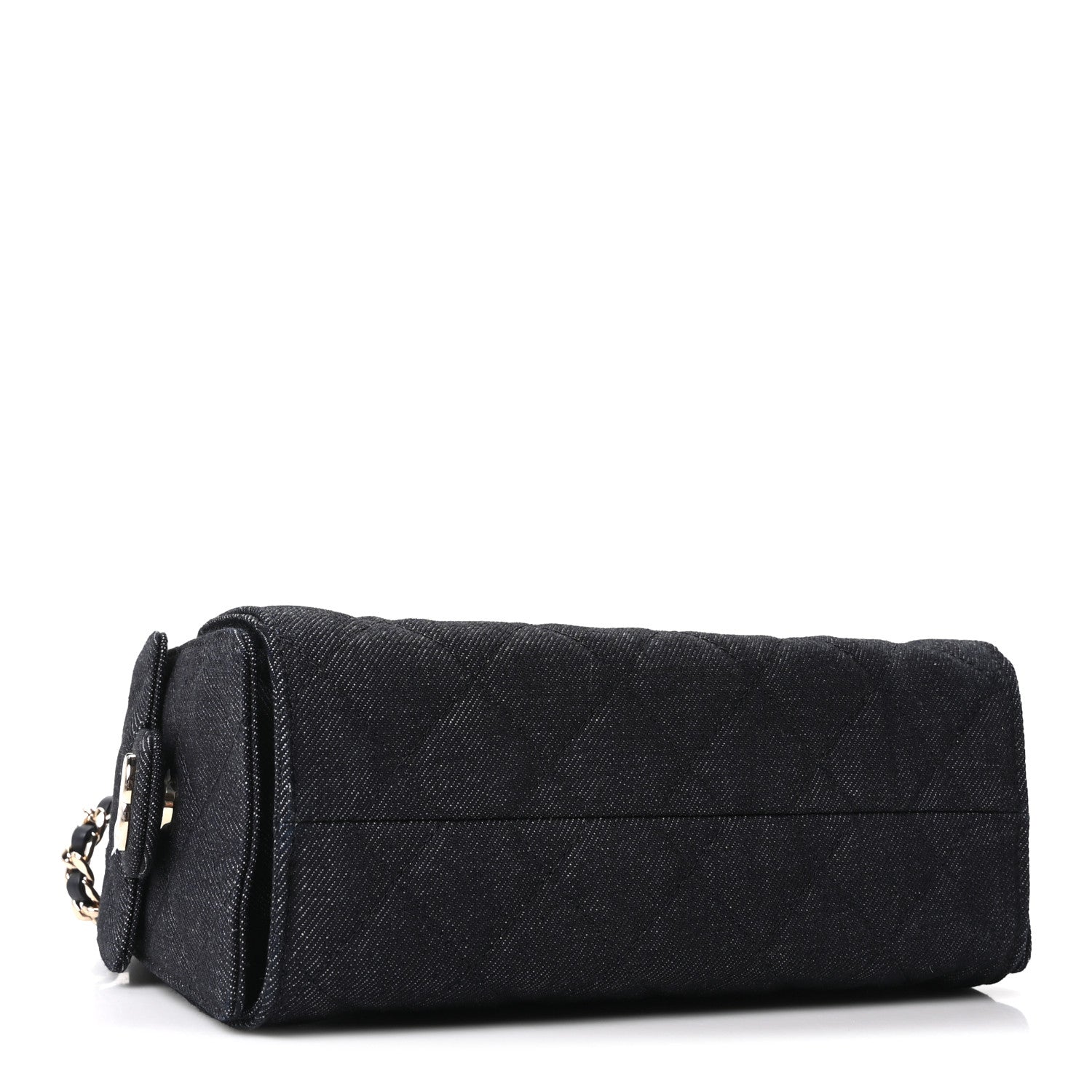 Denim Quilted Mini CHNL 25 Handbag Dark Blue