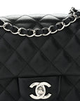 Lambskin Quilted Mini Square Flap Black