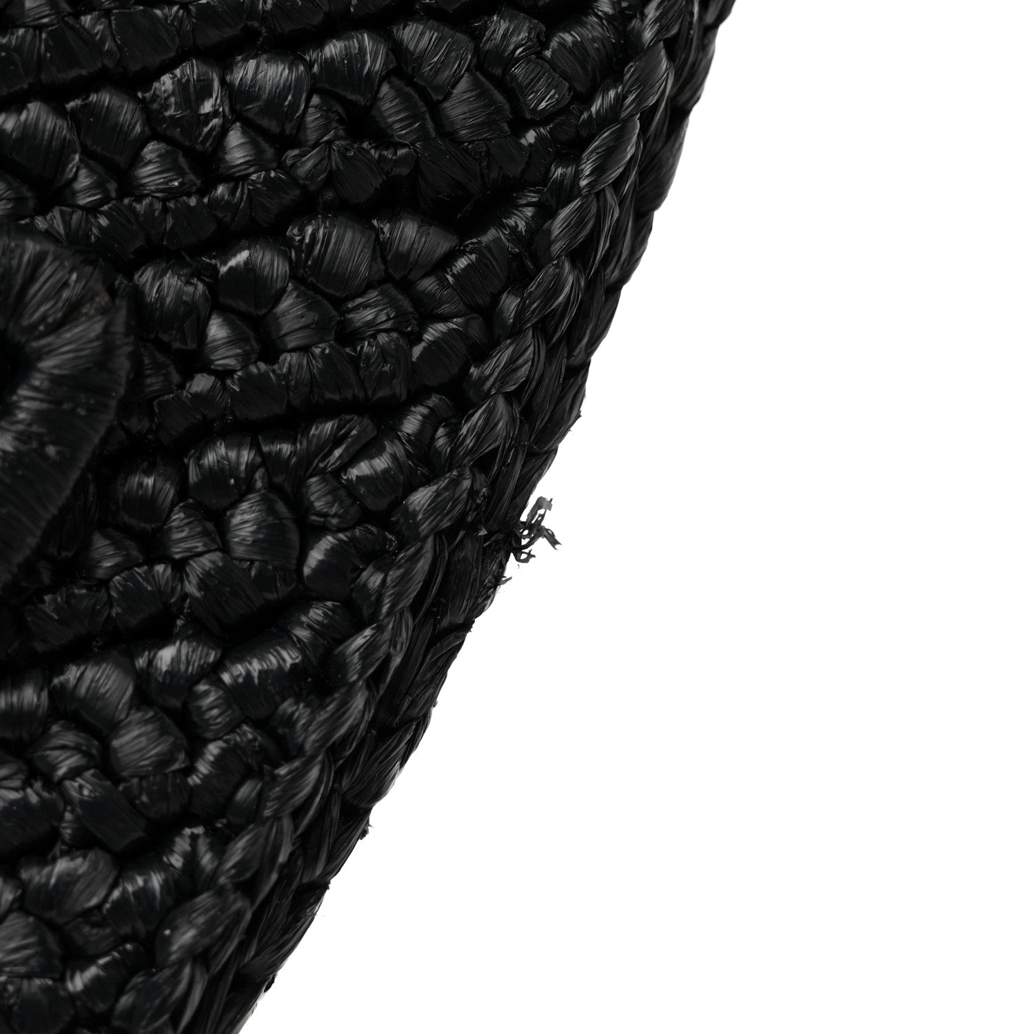 Yarn Raffia Effect Crochet Triangle Shoulder Bag Black