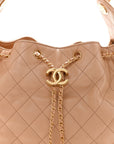 Caviar Quilted Medium CHNL 25 Handbag Beige