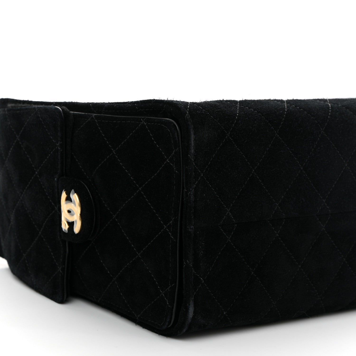Suede Quilted Small CHNL 25 Handbag Black