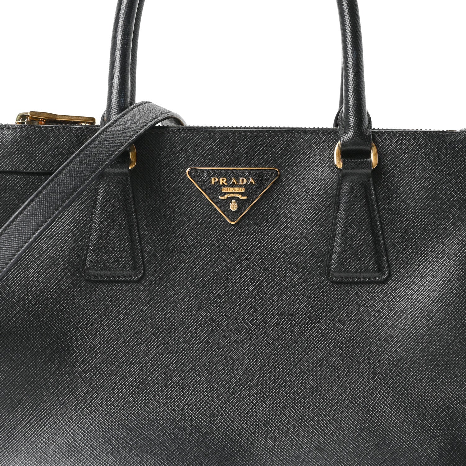 Saffiano Small Galleria Double Zip Tote Black
