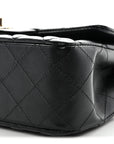 Lambskin Quilted Mini Rectangular Flap Black