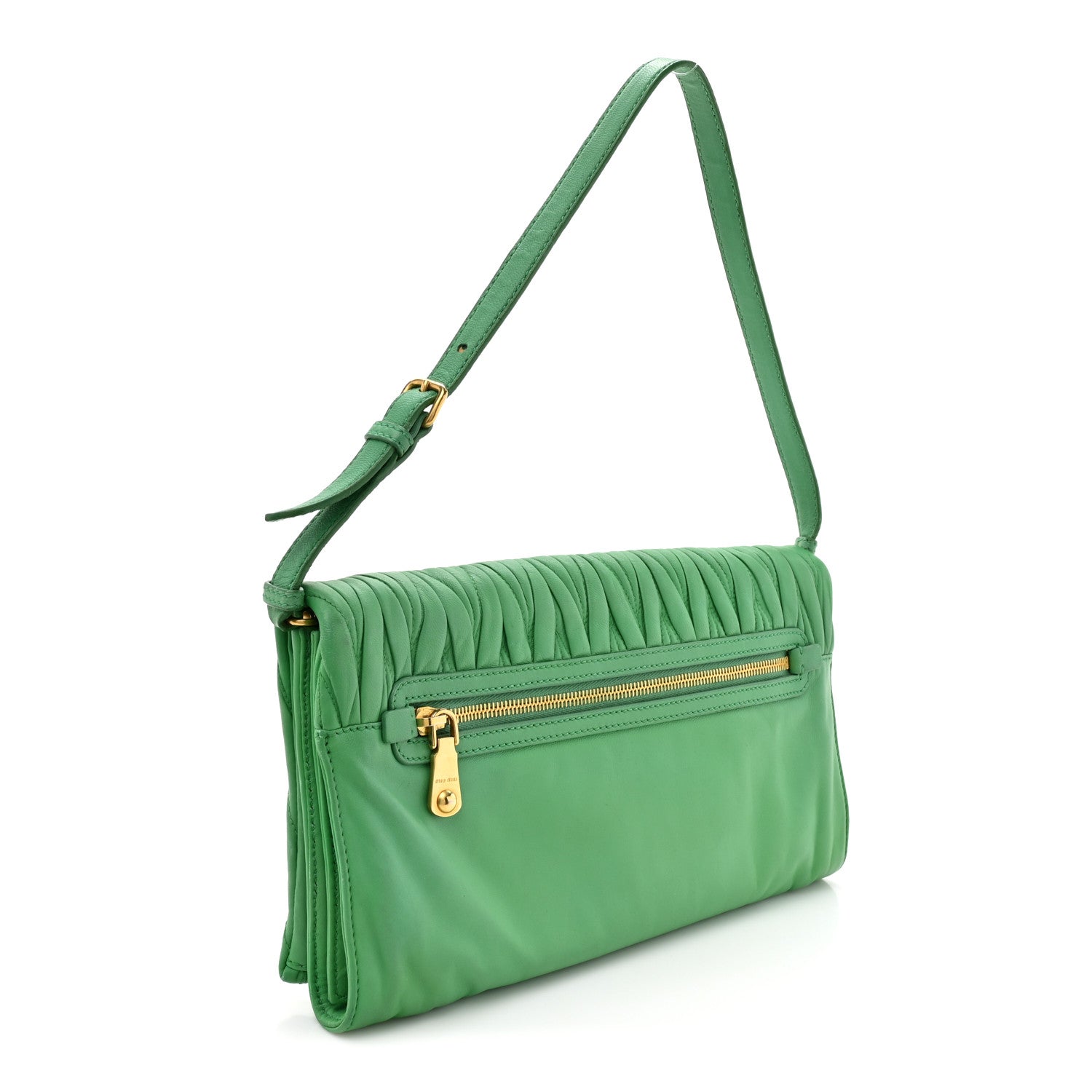 Nappa Matelasse Clutch Menta