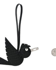 Epsom Chevre Mysore Swift Alligator Lizard Birdy Bag Charm Black