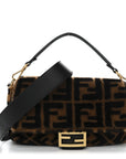 Shearling Vitello Dolce Macro FF 1974 Baguette Tobacco Black