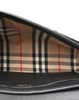 Coated Canvas Calfskin Vintage Check Medium Note Crossbody Bag Black