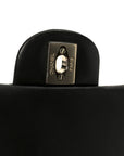 Lambskin Chevron Quilted Mini Square Flap Black