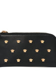 Nappa La Medusa Studded Zip Pouch Card Holder Black