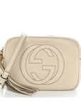 Pebbled Calfskin Small Soho Disco Bag Off White