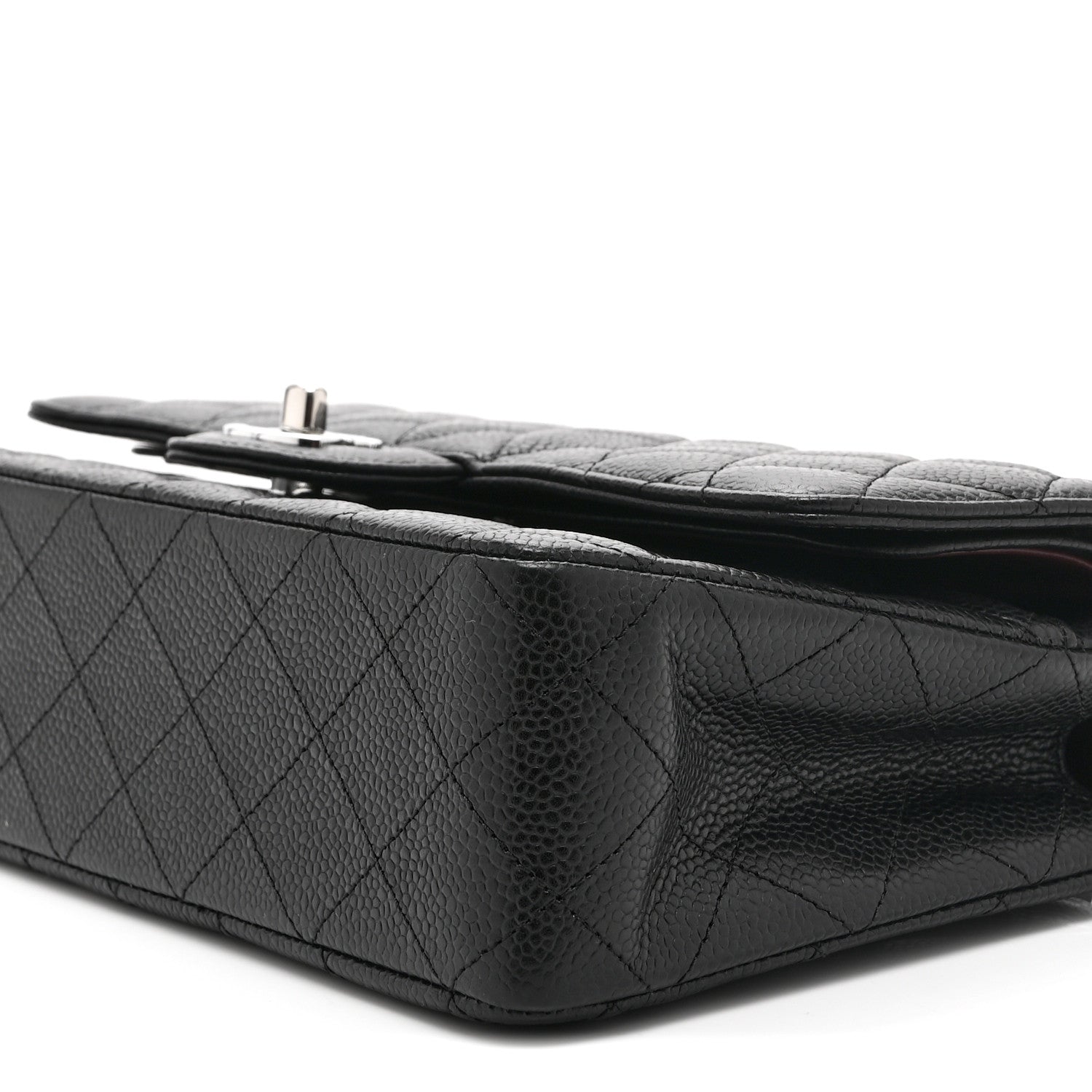 Caviar Quilted Medium Double Flap Black